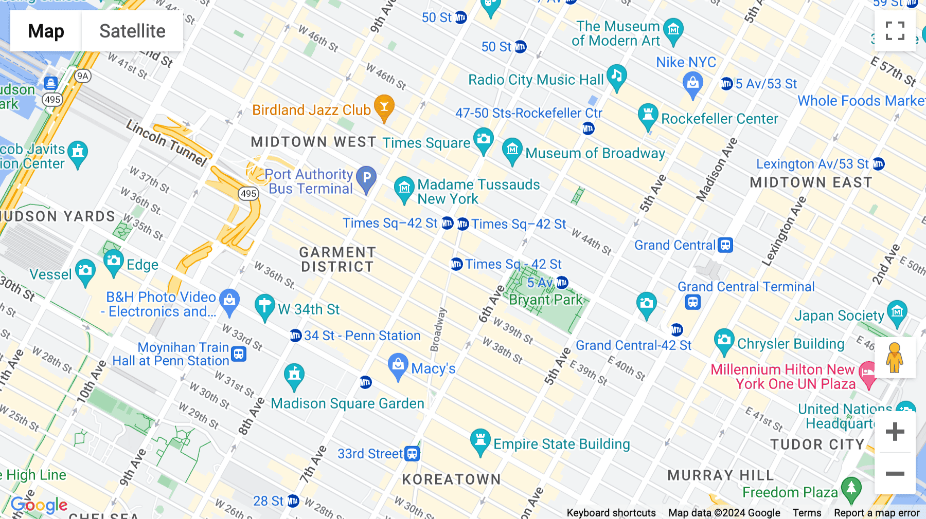 Click for interative map of 1450 Broadway, New York, New York City