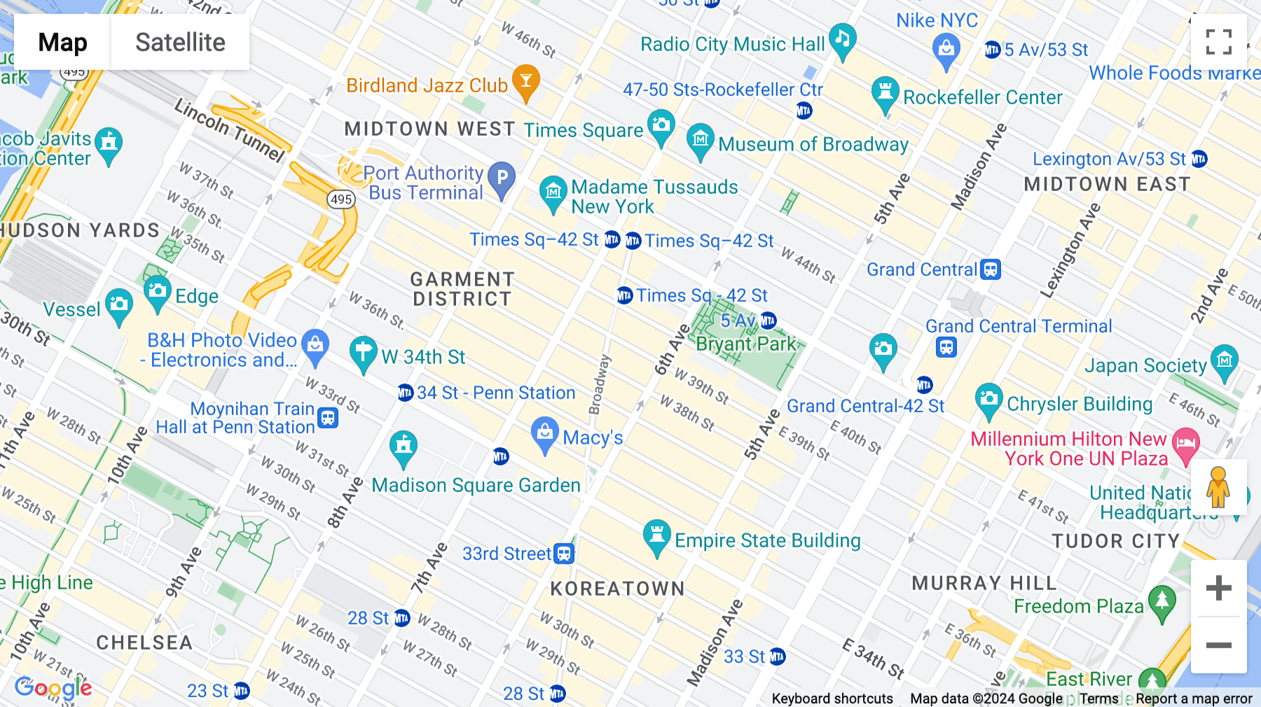 Click for interative map of 1410 Broadway, Manhattan, New York, New York City