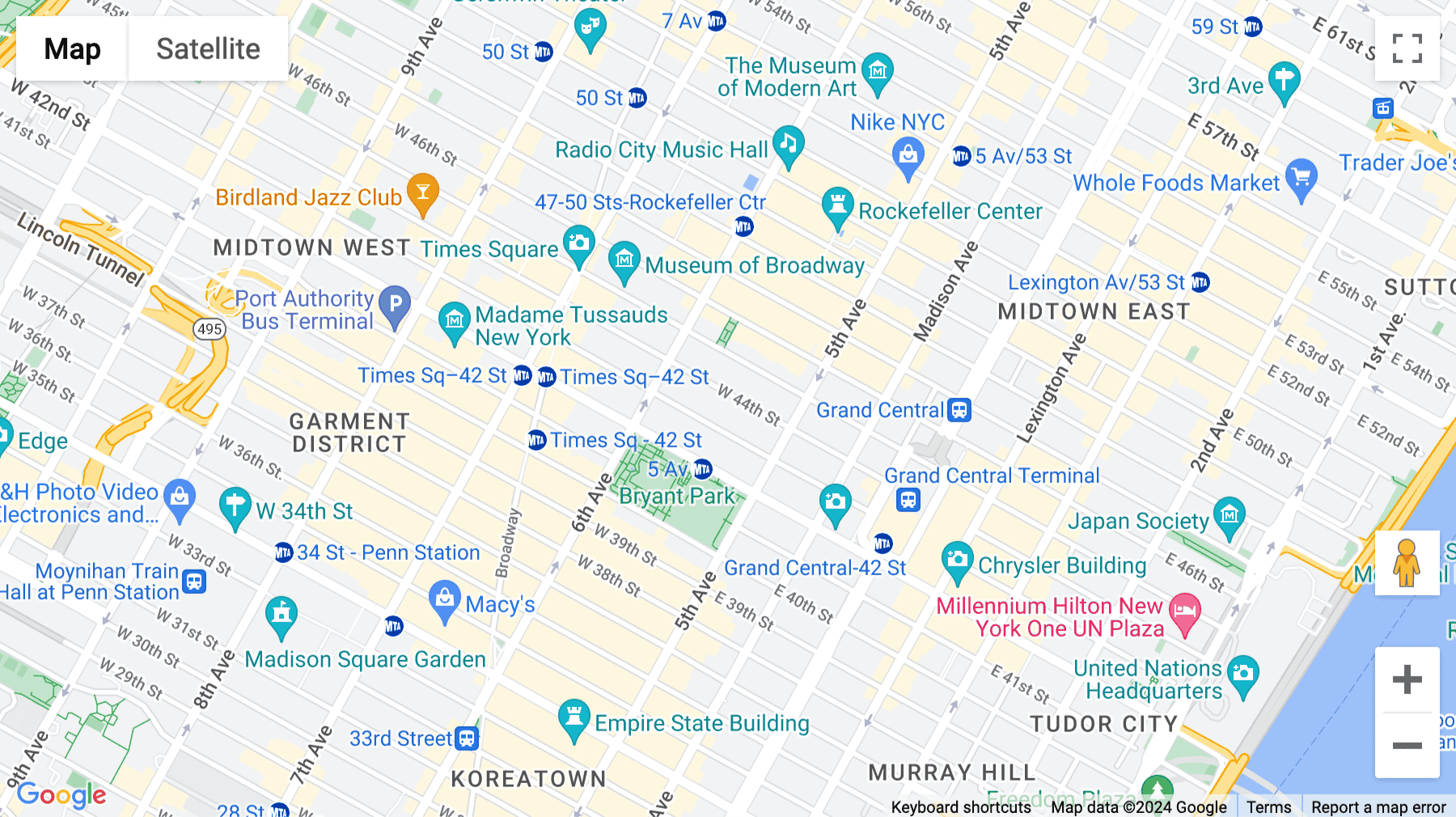 Click for interative map of 28 West 44th Street, New York City, New York City