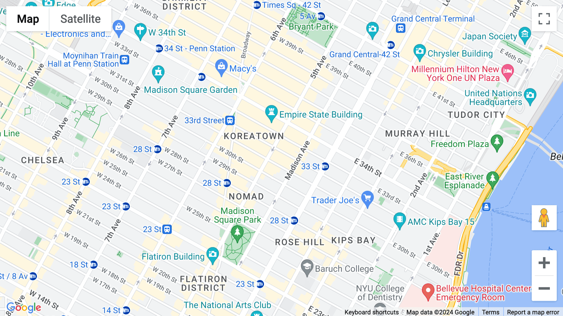 Click for interative map of 6 East 32nd Street, Koreatown, Manhattan, New York City