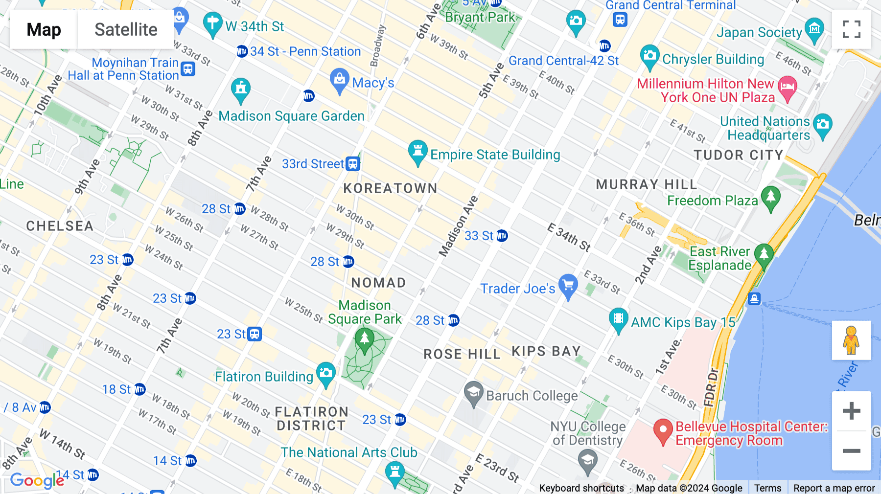 Click for interative map of 130 Madison Avenue, Manhattan, New York City