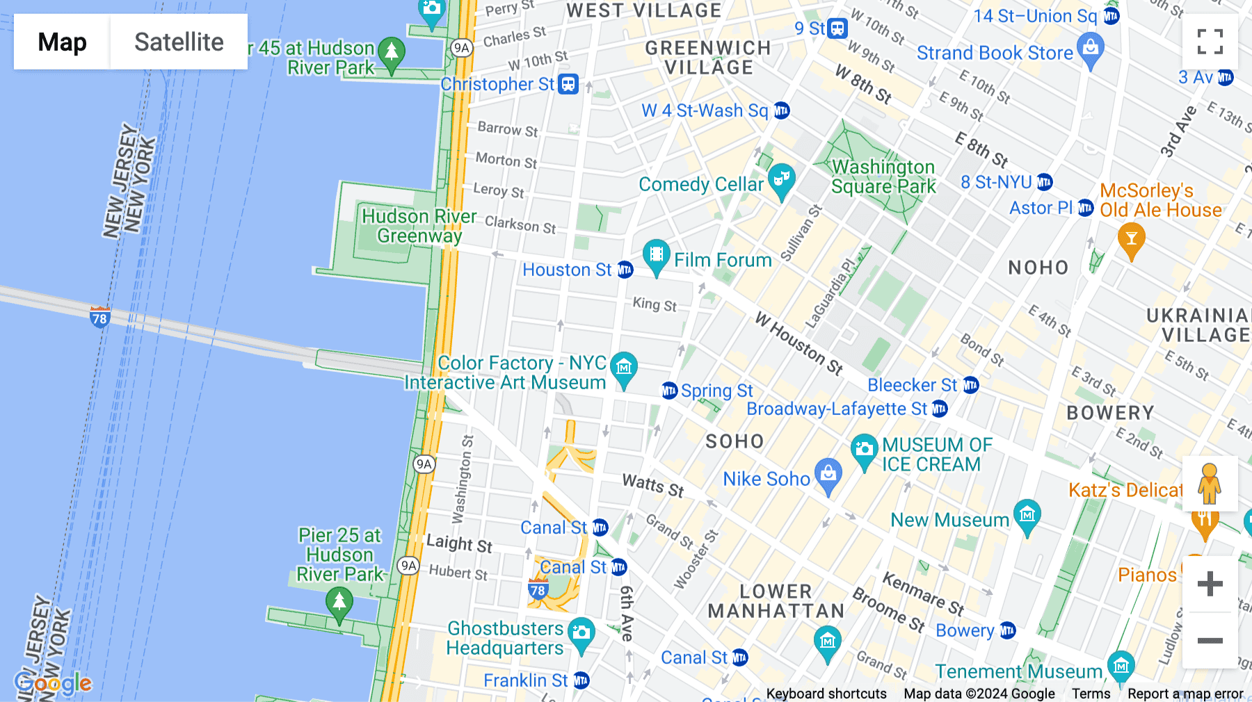 Click for interative map of 160 Varick St, Manhattan, New York City