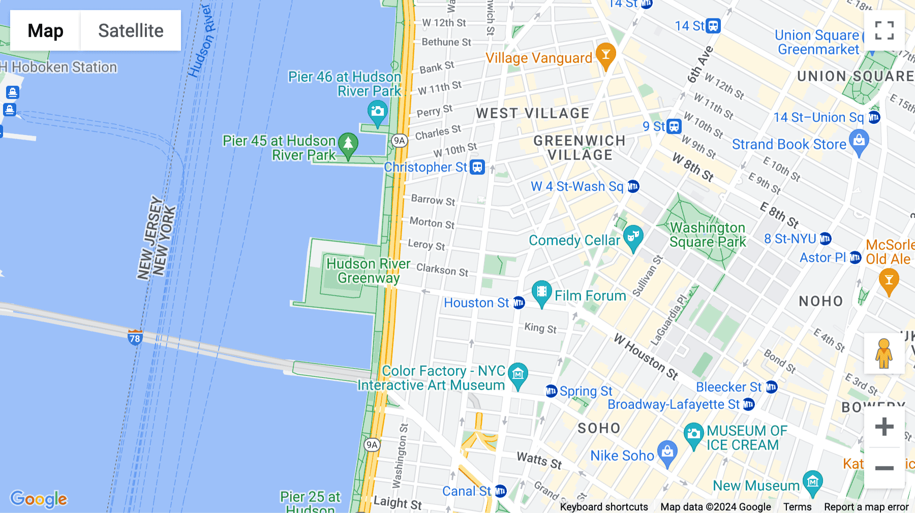 Click for interative map of 609 Greenwich Street, New York City