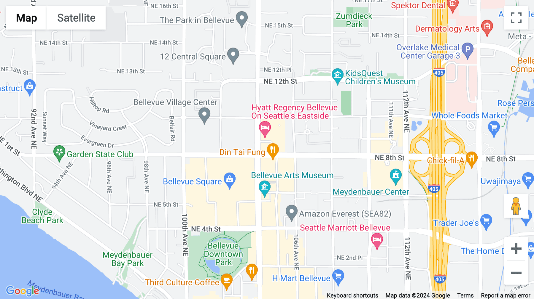 Click for interative map of 800 Bellevue Way NE, Seattle