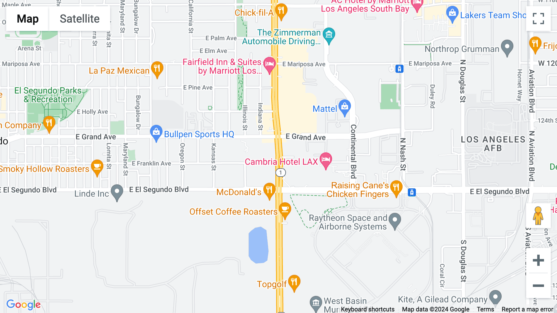 Click for interative map of 222 Pacific Coast Highway, El Segundo