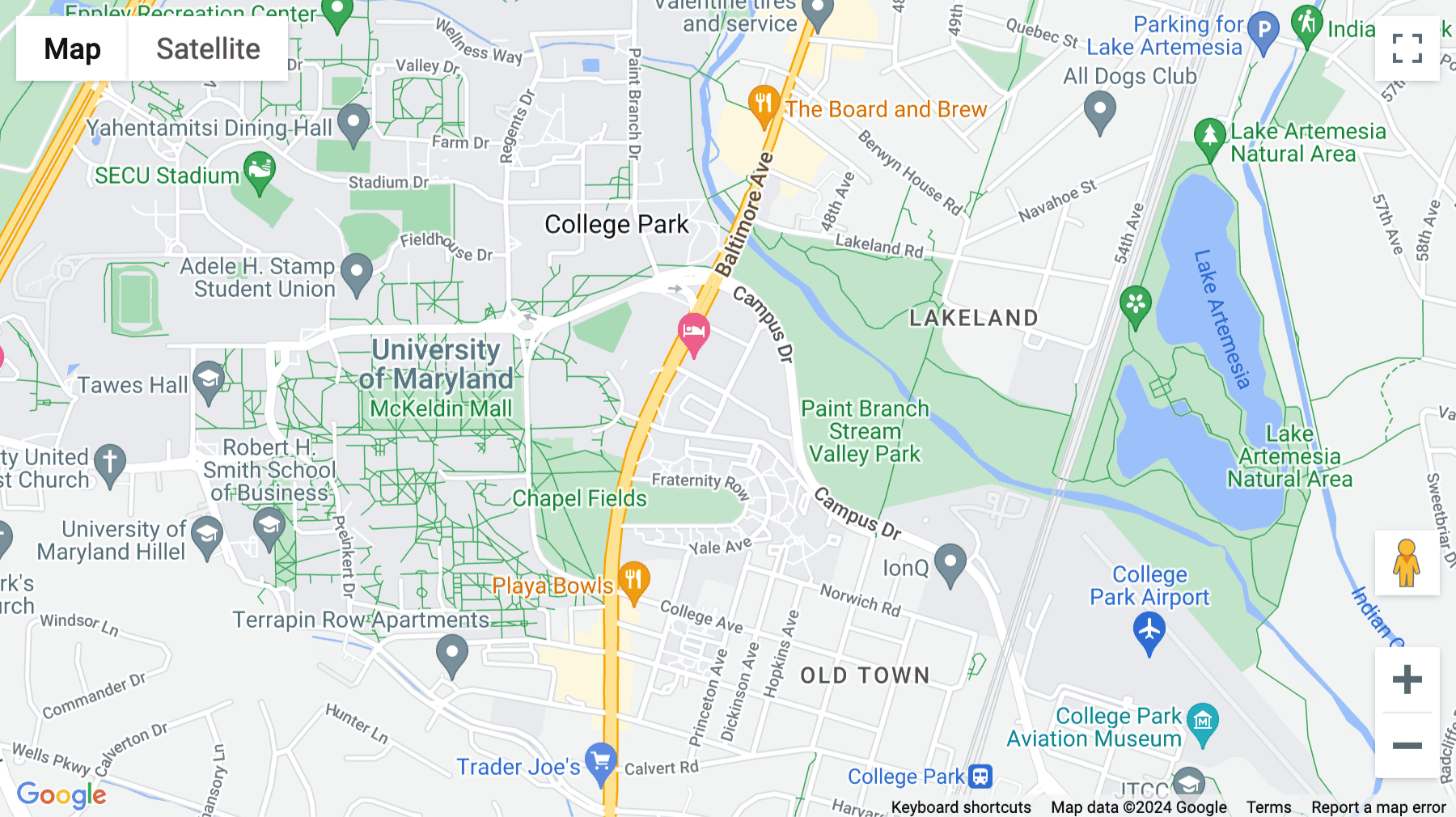 Click for interative map of 7761 Diamondback Drive, College Park (MD)