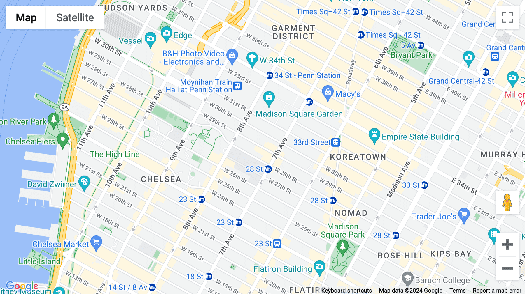 Click for interative map of 214 West 29th Street, New York City