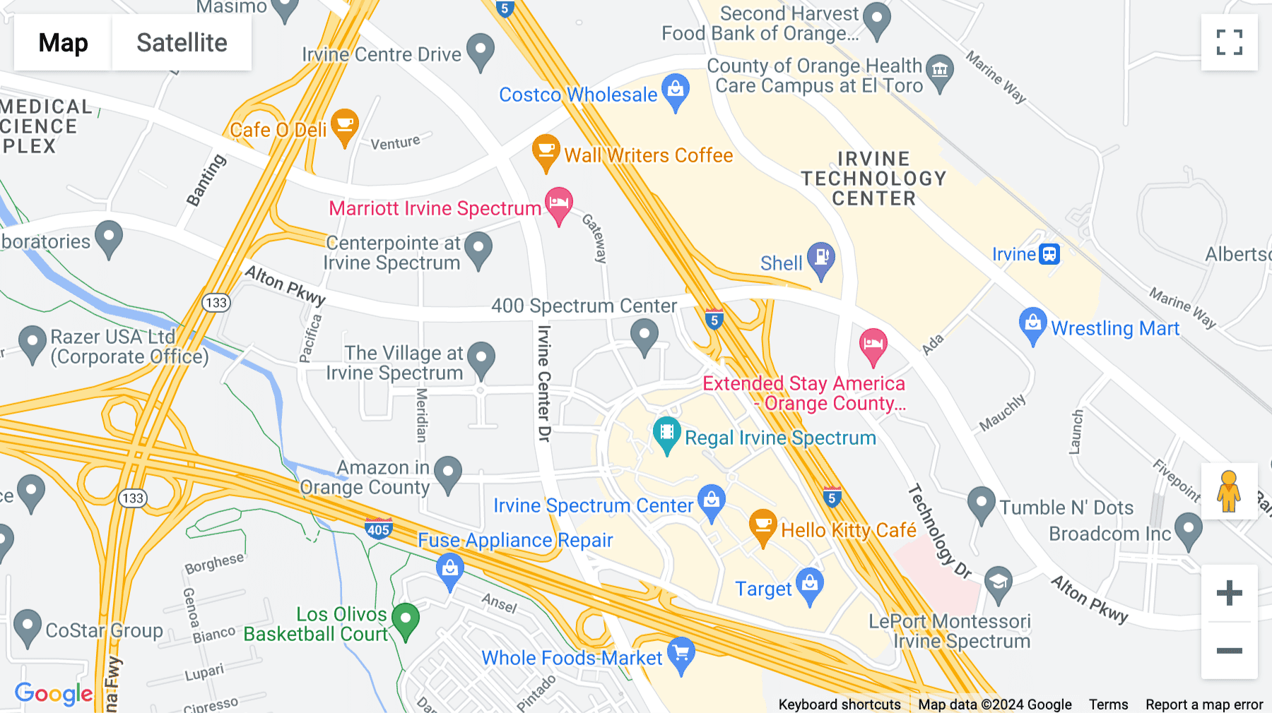 Click for interative map of 400 Spectrum Center Drive, Irvine, CA 92618, Irvine