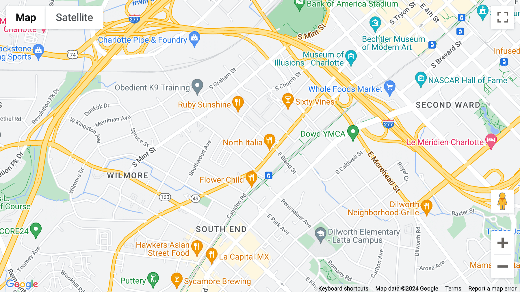 Click for interative map of The Railyard Southend, 1414 S Tryon Street, Charlotte, NC 28203, Charlotte (North Carolina)