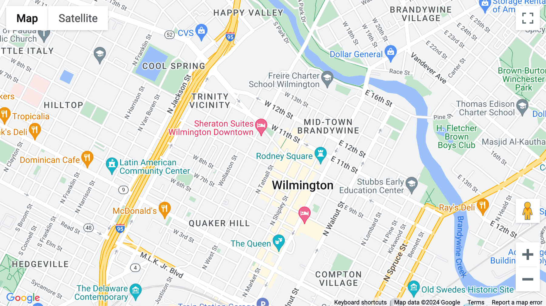 Click for interative map of 300 Delaware Avenue, Suite 210, Wilmington (Delaware)