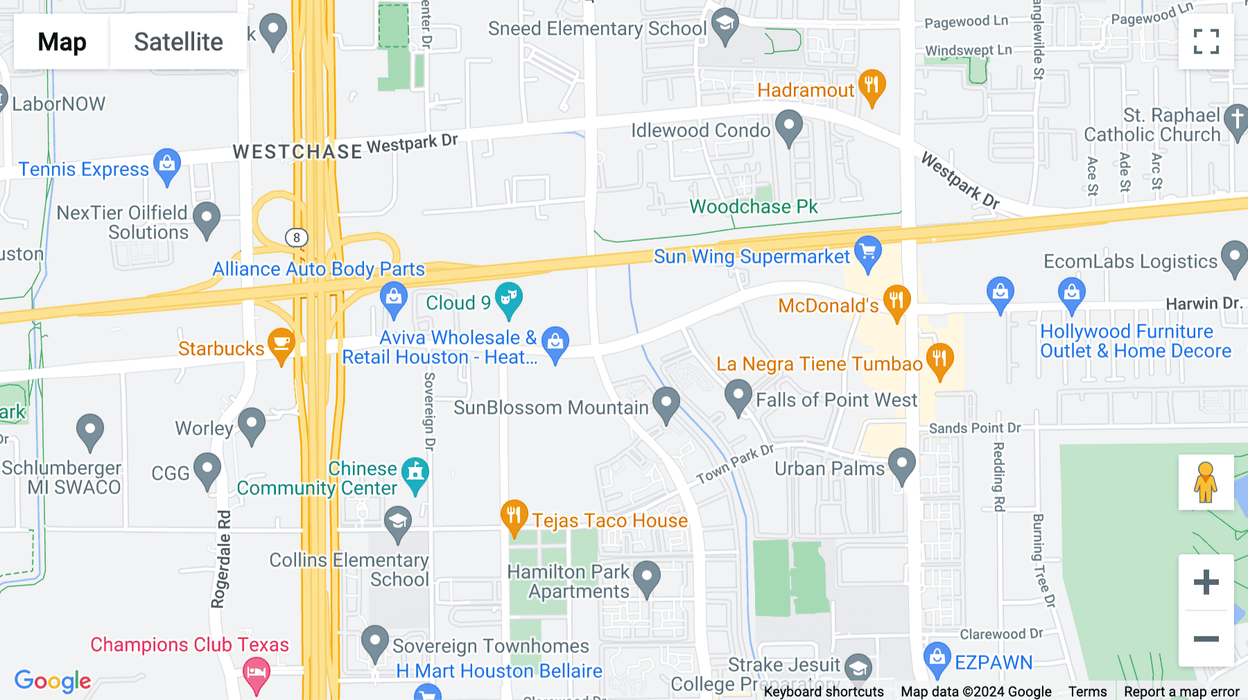 Click for interative map of 10333 Harwin Drive, Houston