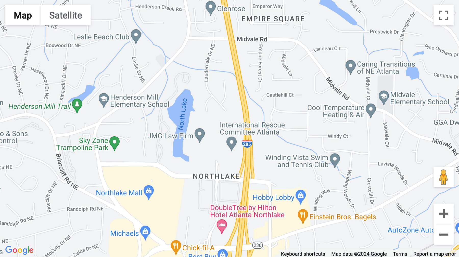 Click for interative map of 2310 Parklake Drive, Atlanta