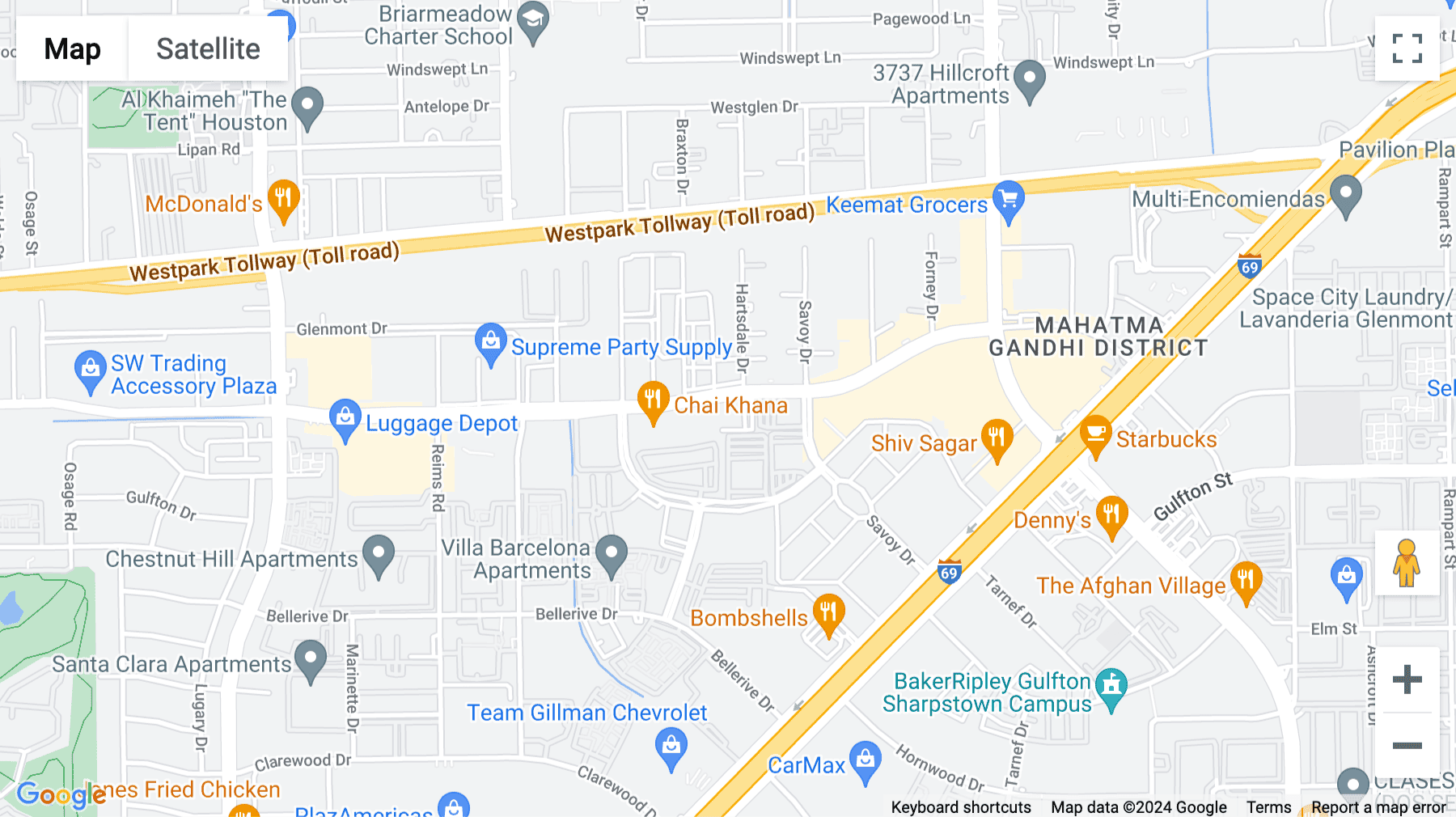 Click for interative map of 7111 Harwin Drive, Houston