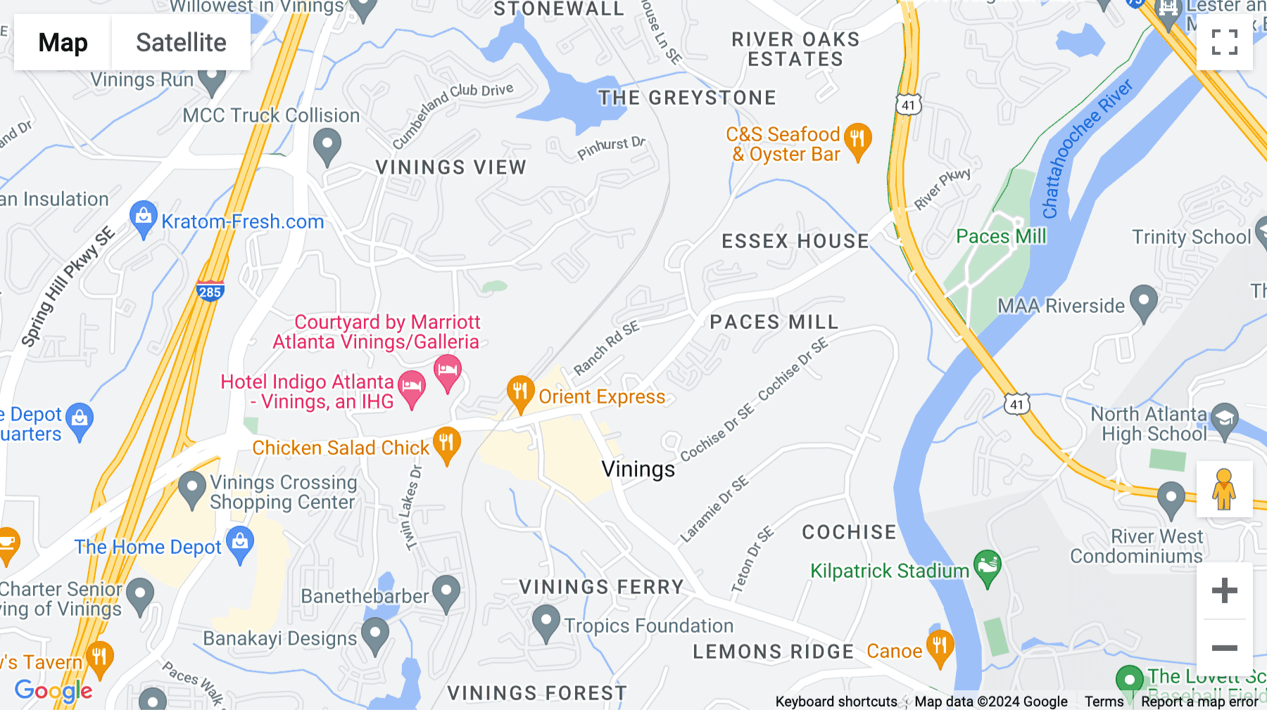 Click for interative map of 1995 North Park Place., Atlanta