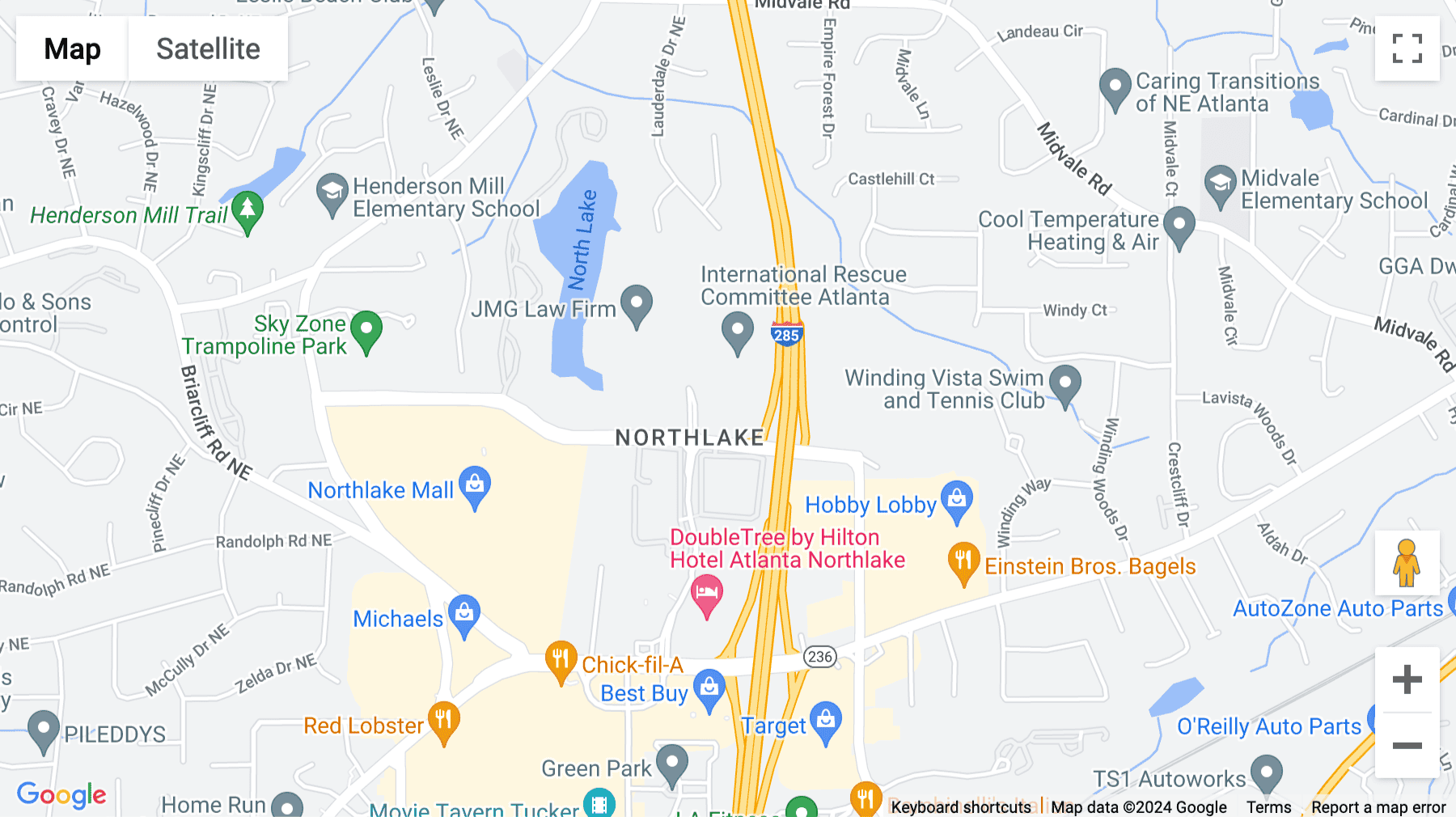 Click for interative map of 2295 Parklake Drive, Atlanta