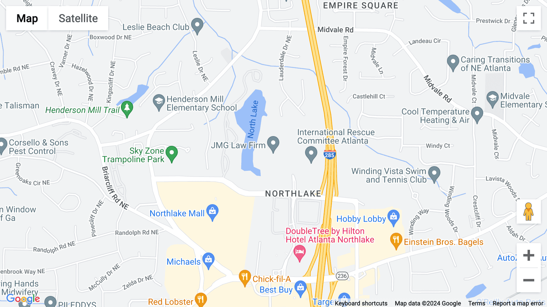 Click for interative map of 2302 Parklake Drive, Atlanta