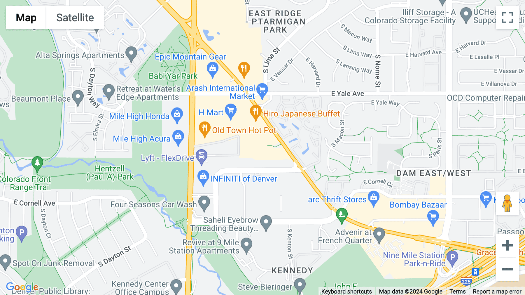 Click for interative map of 2821-2851 South Parker Road, Aurora (Colorado)