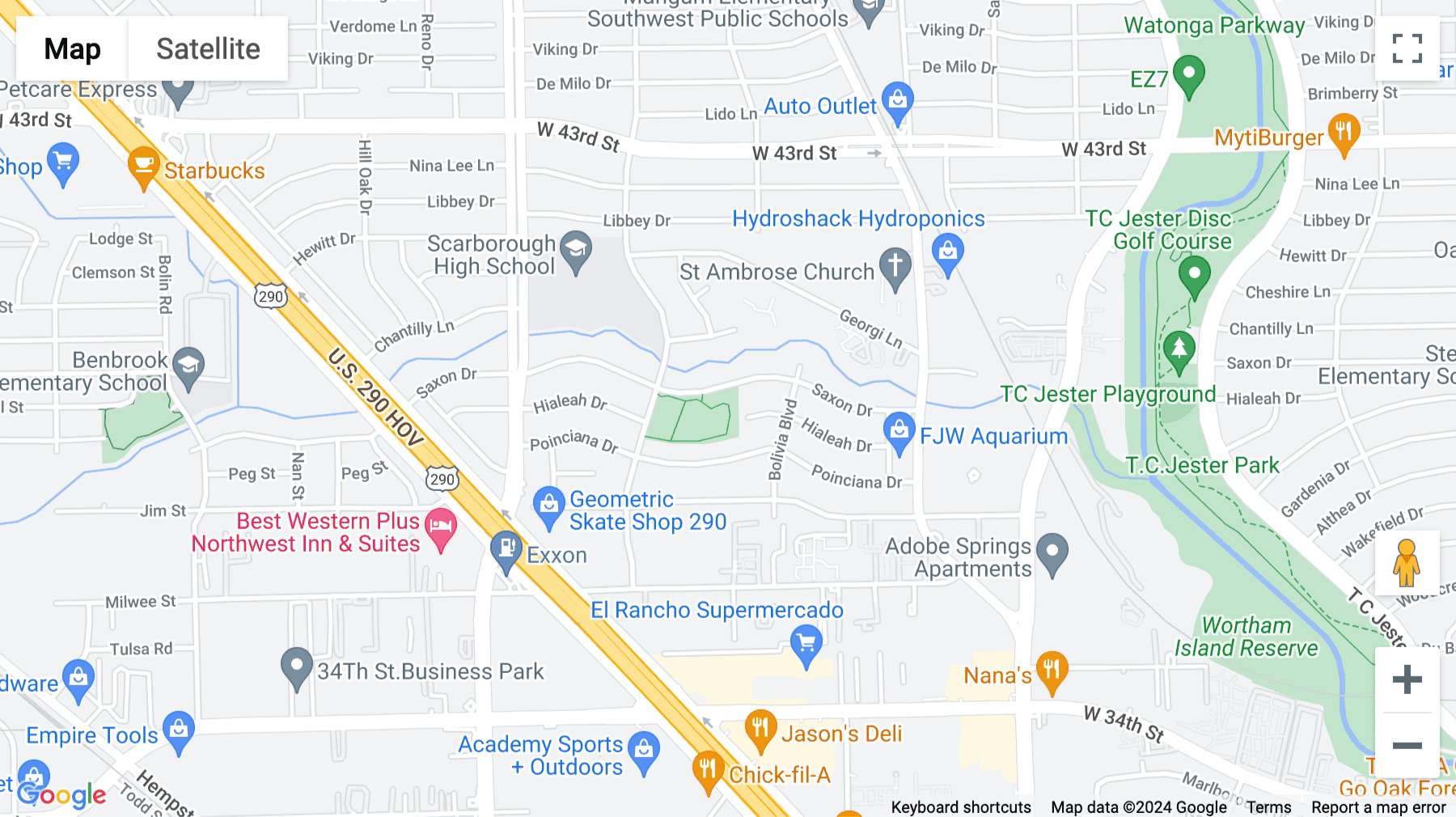 Click for interative map of 5600 Northwest Central Drive, Houston