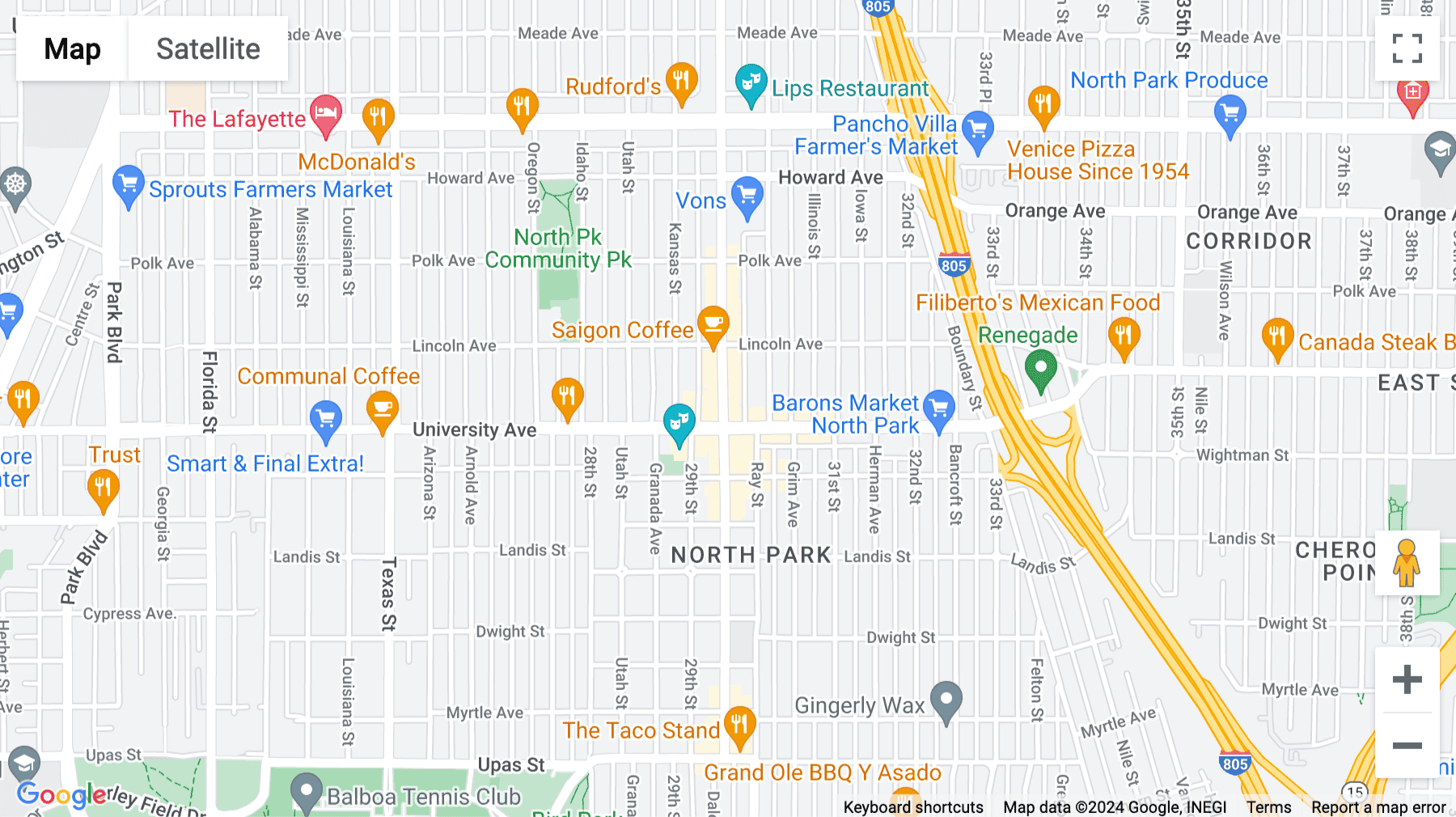 Click for interative map of 3919 30th Street, North Park, San Diego