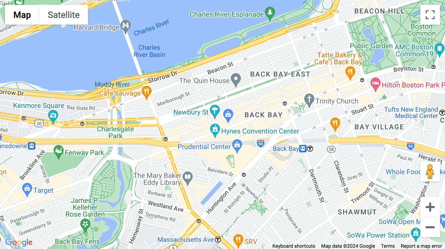 Click for interative map of 855 Boylston St, 1000, Boston