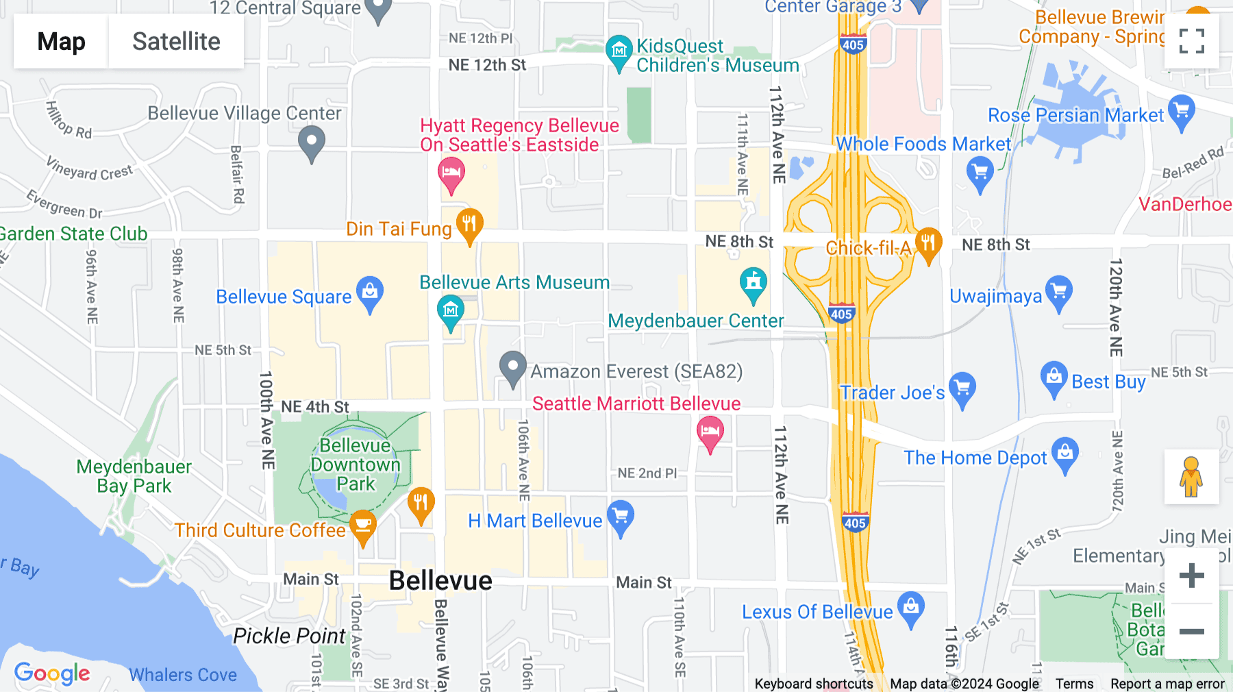 Click for interative map of 500 108th Ave NE, 1100, Bellevue