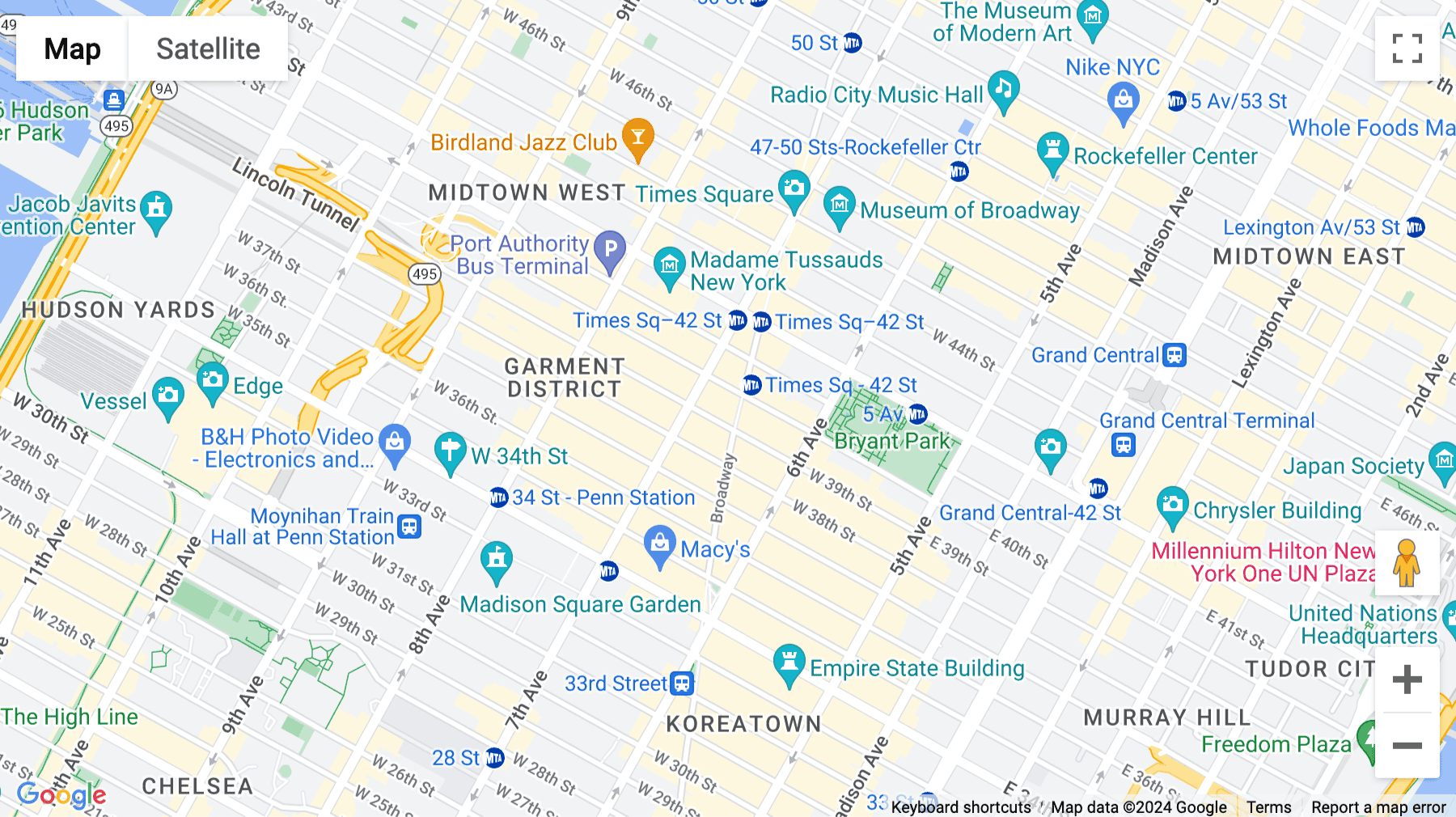 Click for interative map of 1411 Broadway, New York City