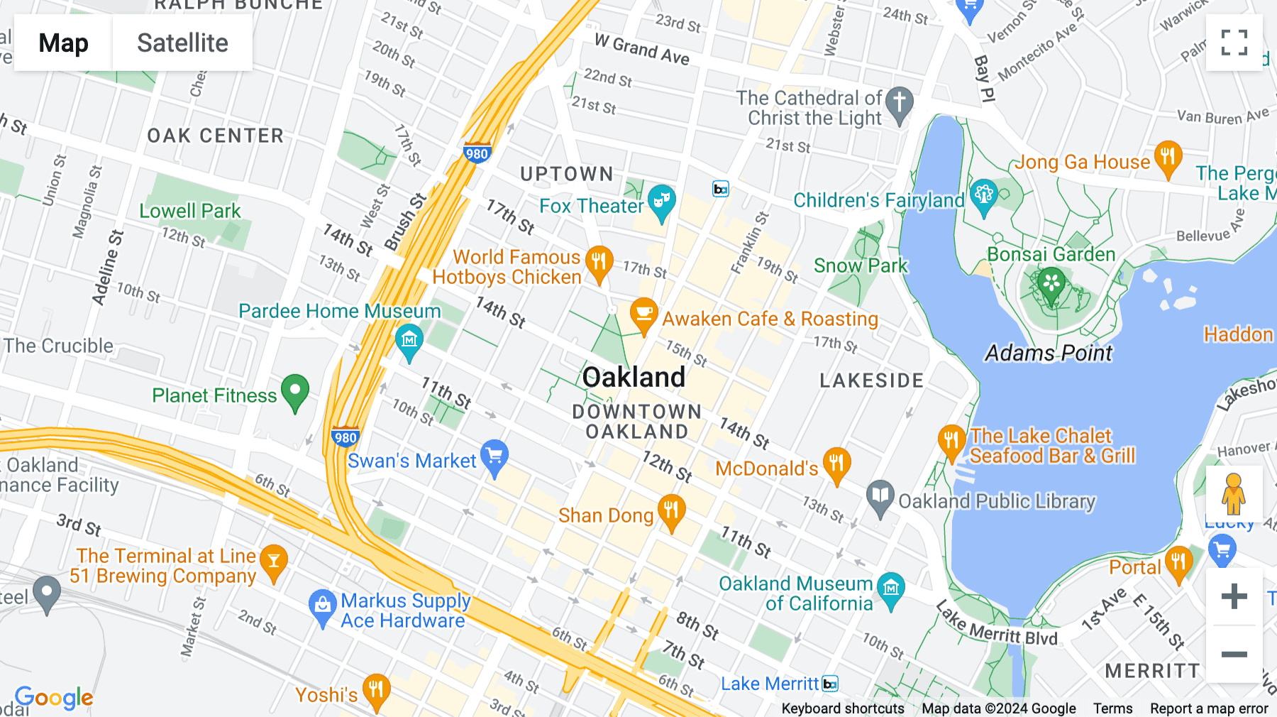 Click for interative map of 1423 Broadway, Oakland
