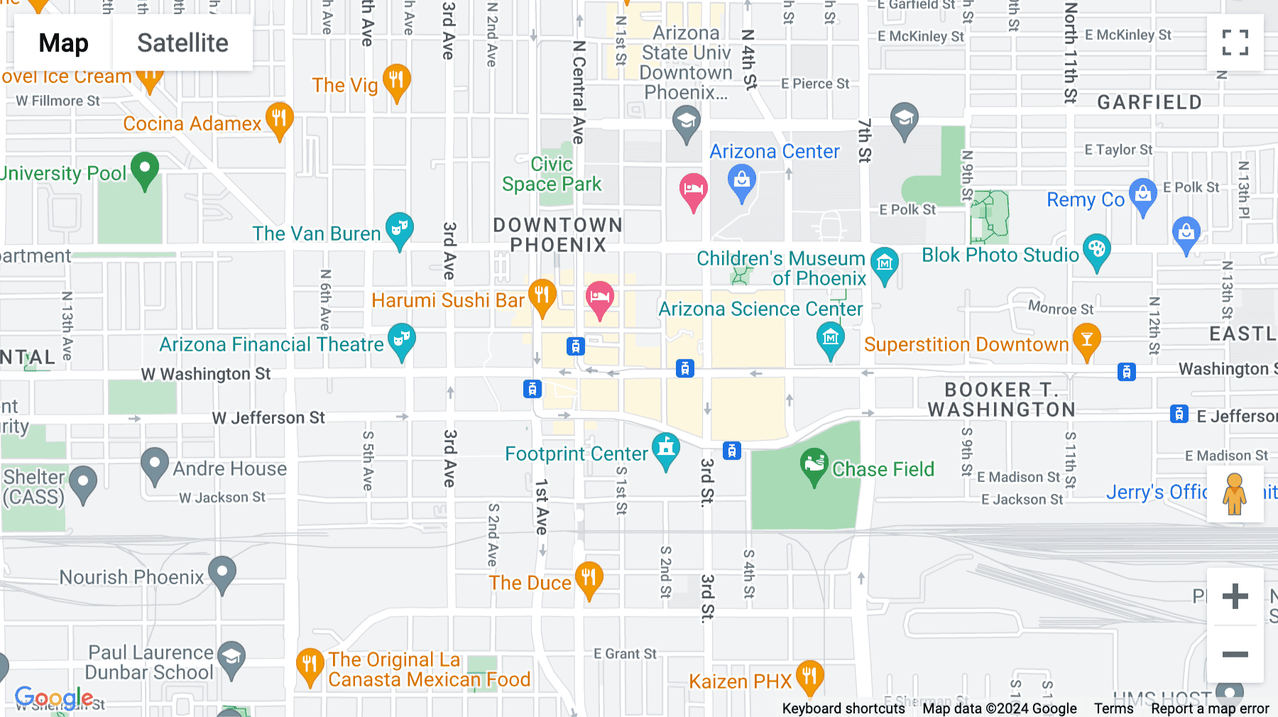 Click for interative map of 1 North 1st Street, 5th & 6th Floors, Phoenix