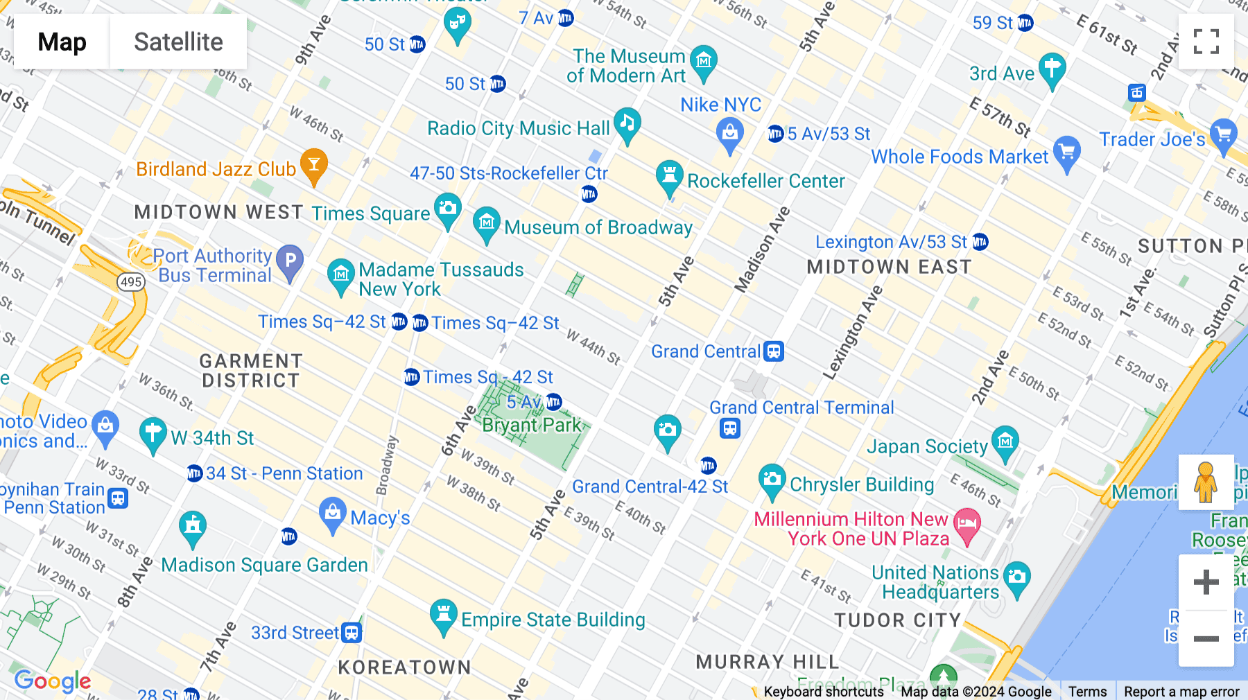 Click for interative map of 530 Fifth Avenue, New York City