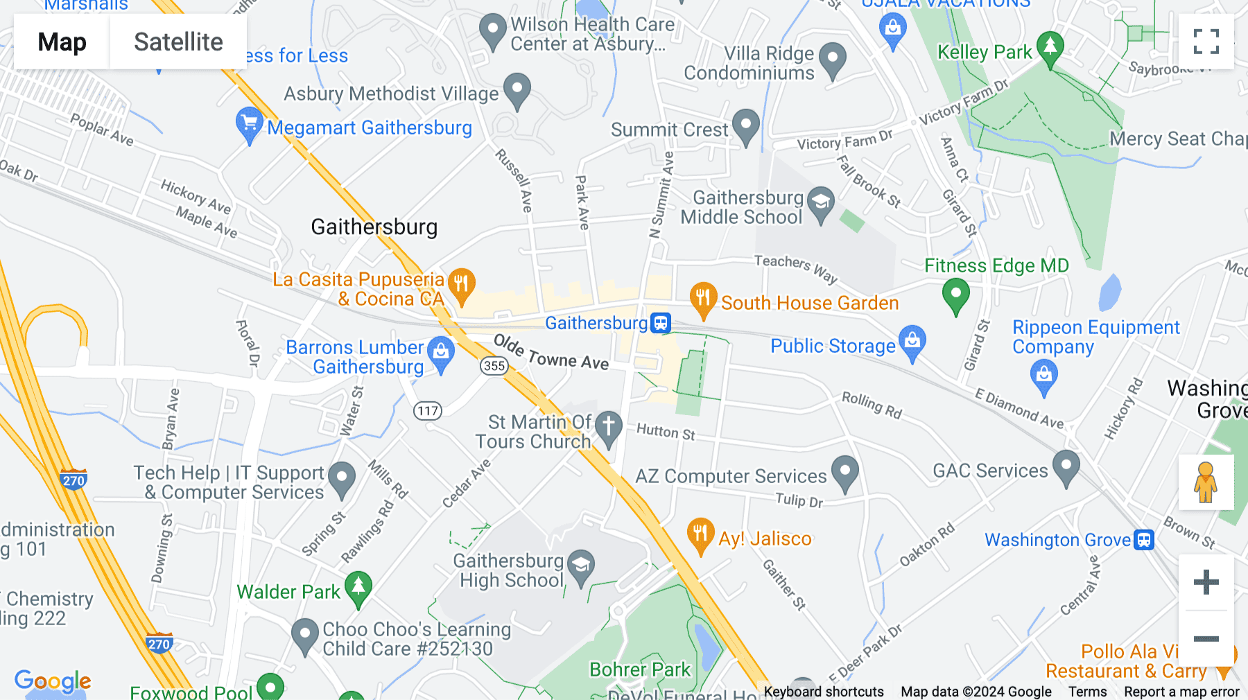 Click for interative map of 12 S Summit Avenue, Suite 100, Gaithersburg