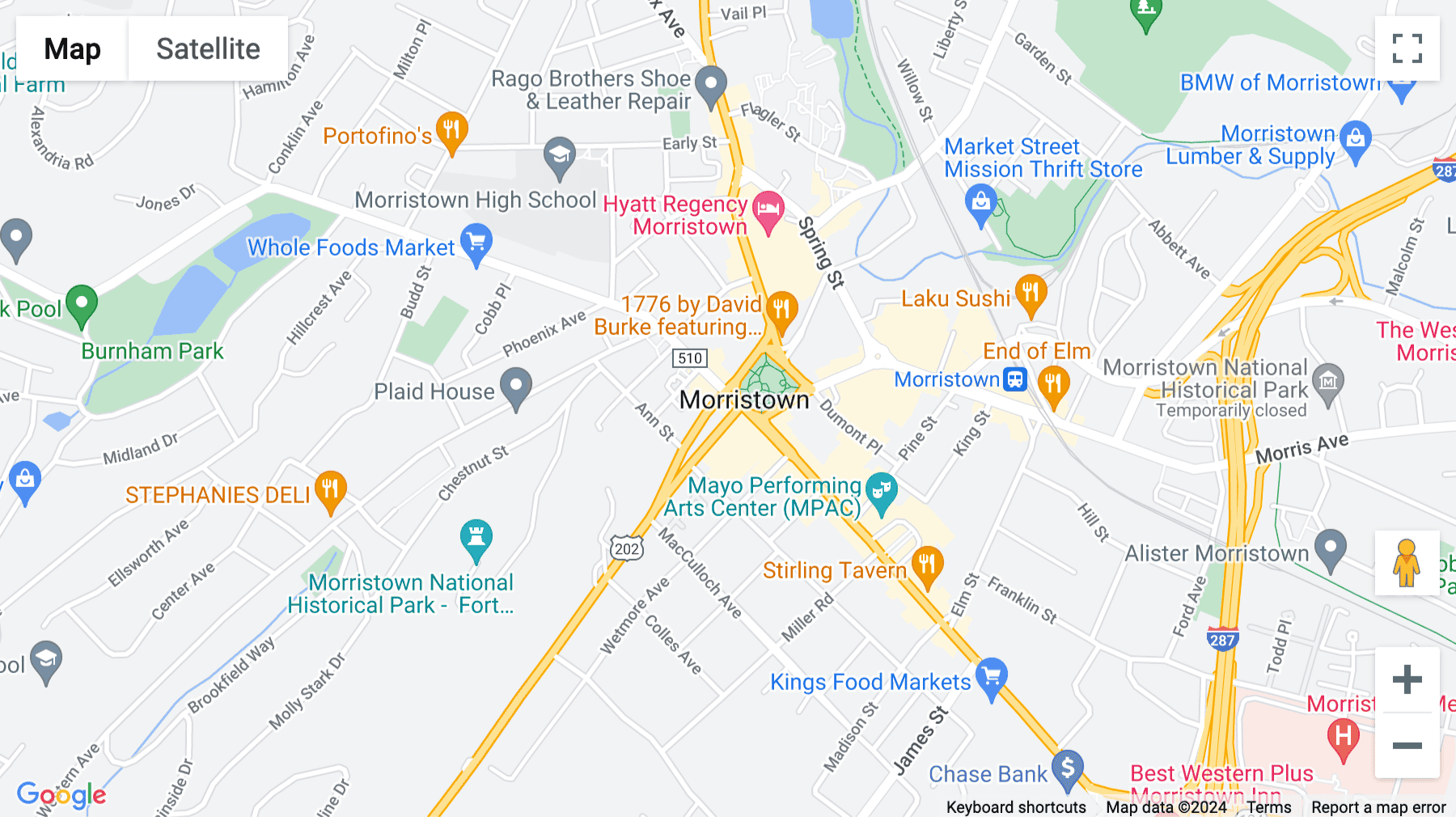 Click for interative map of 30 W Park Place, Morristown