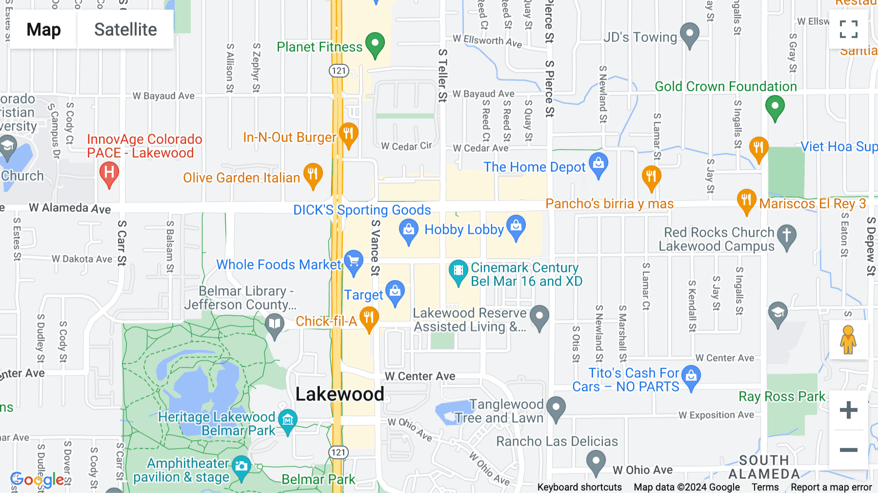 Click for interative map of 355 S Teller St, Suite 200, Lakewood (Colorado)