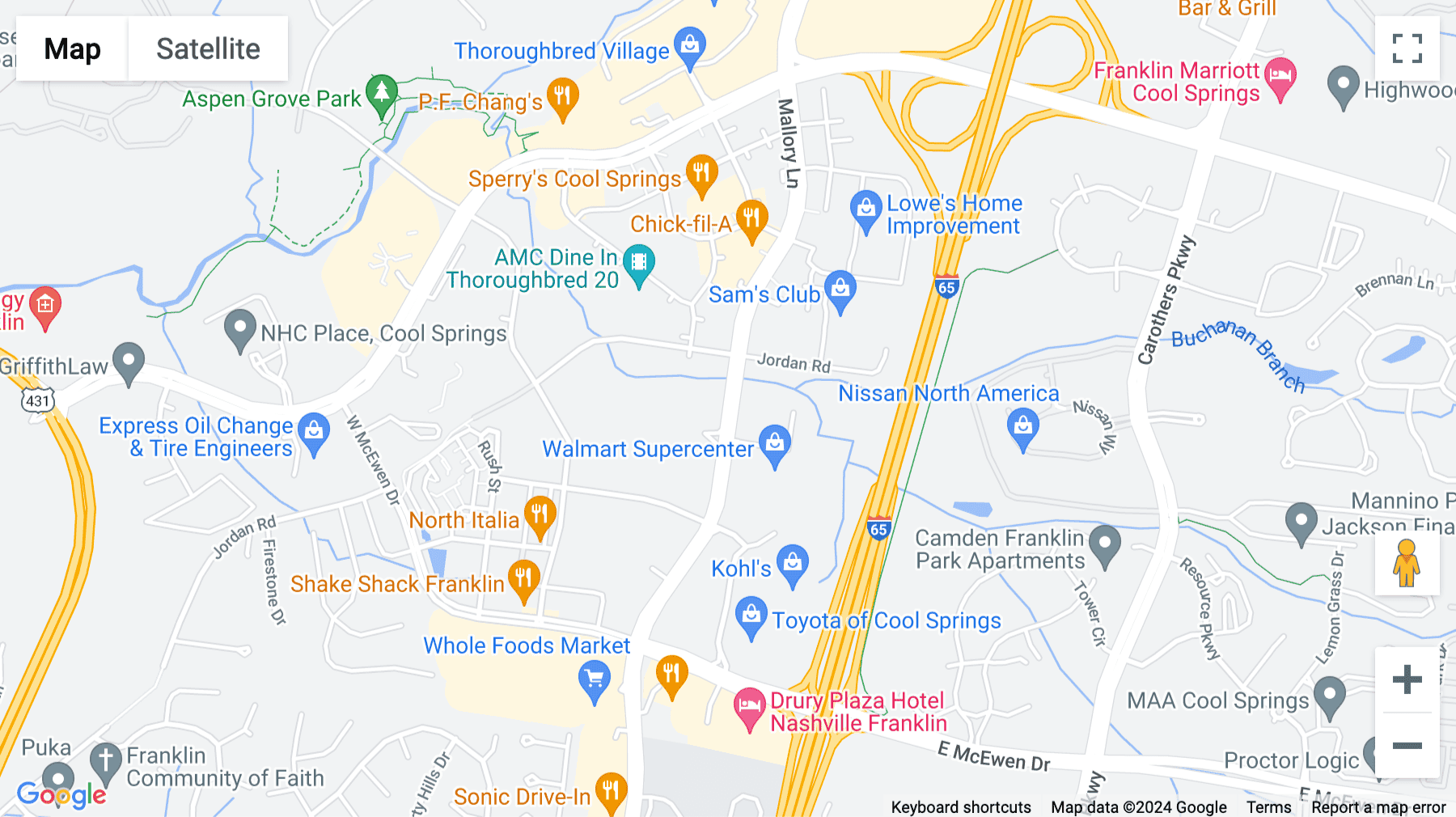 Click for interative map of 3401 Mallory Lane, Suite 100 & 200, Franklin (Tennessee)