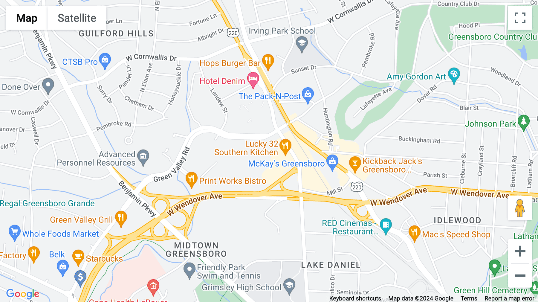 Click for interative map of 806 Green Valley Road, Suite 200, Greensboro