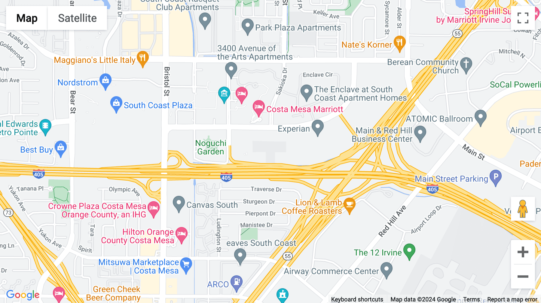 Click for interative map of 555 Anton Blvd, Costa Mesa