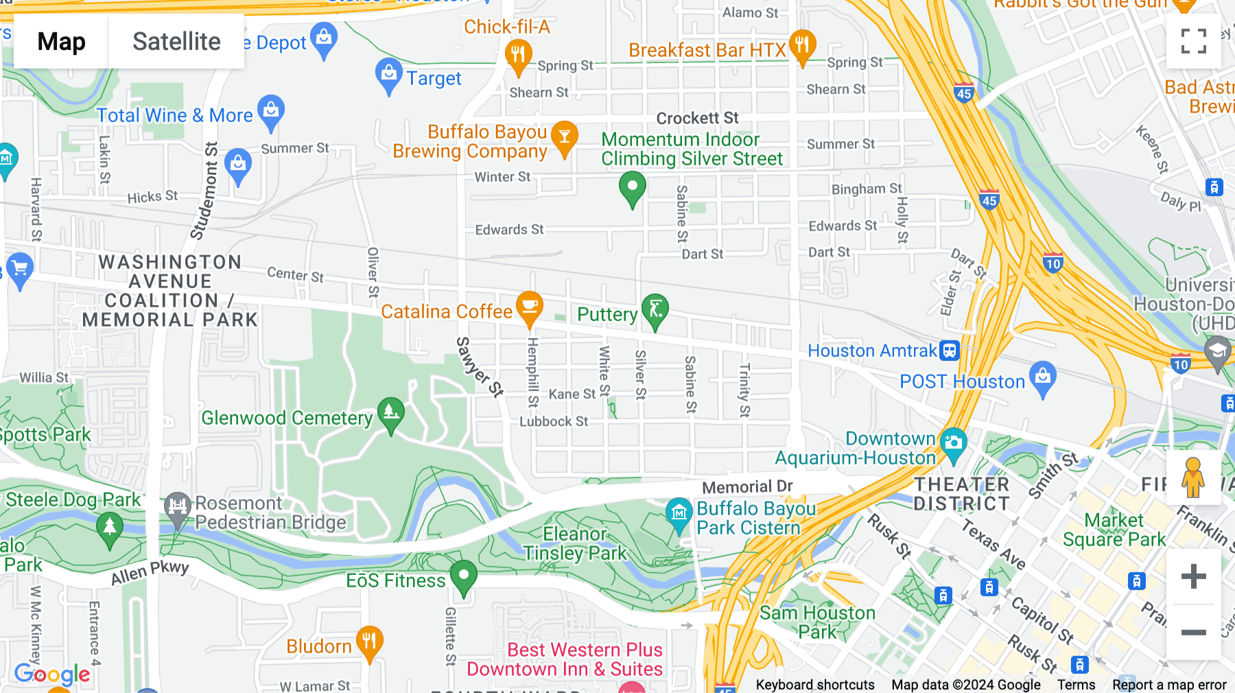 Click for interative map of 1923 Washington Ave., Houston