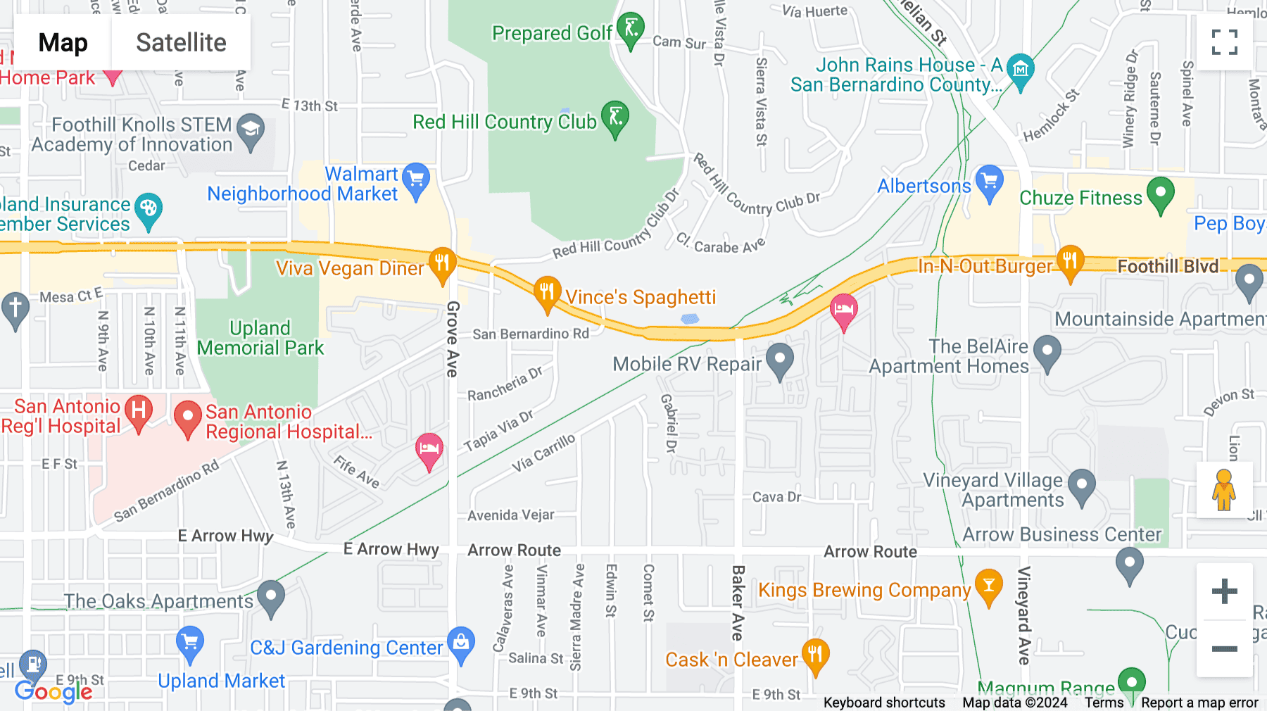 Click for interative map of 8333 Foothill Blvd, Rancho Cucamonga