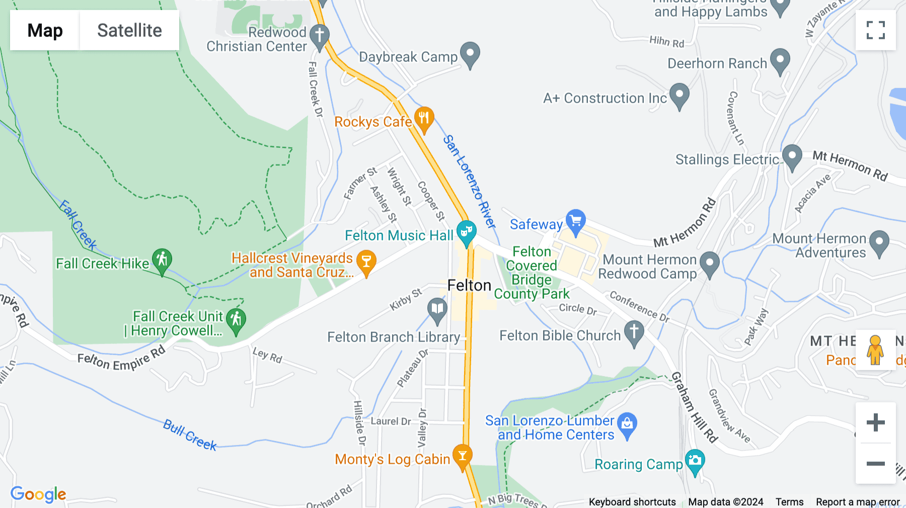 Click for interative map of 6265 Highway 9, Felton