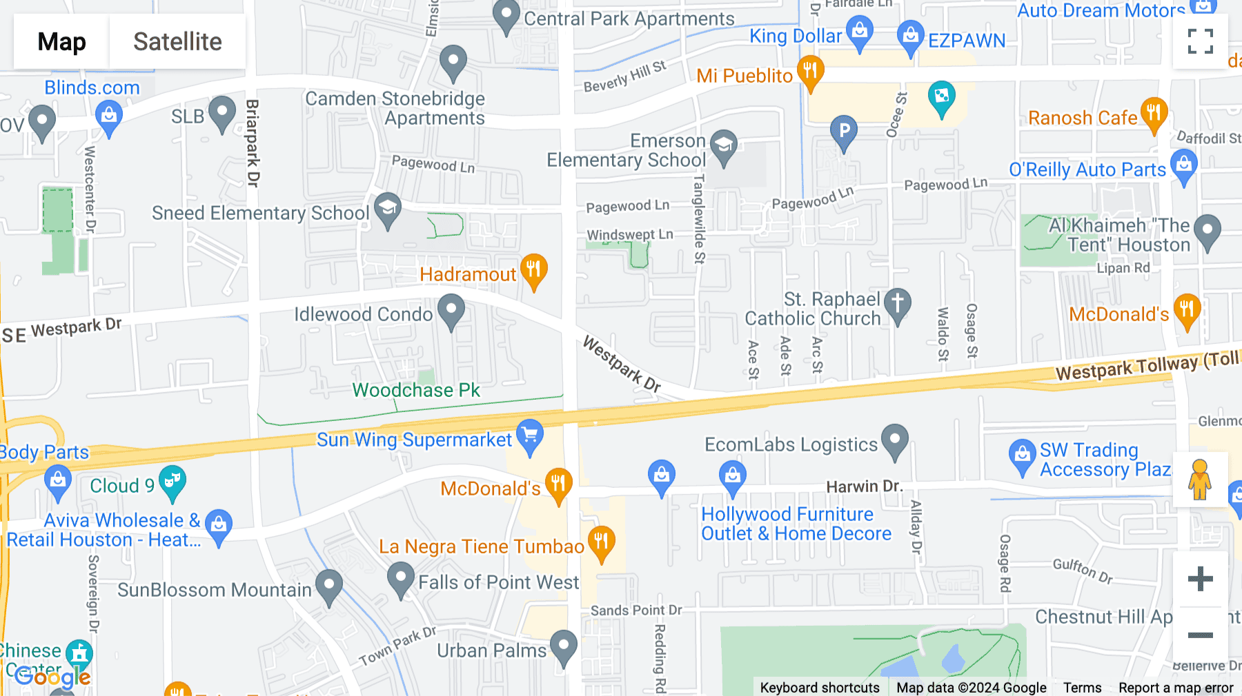 Click for interative map of 9950 Westpark Dr, Suite 126, Houston
