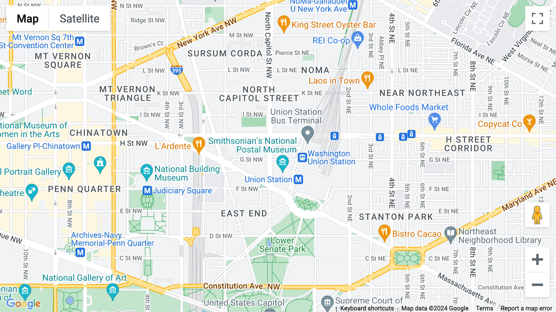 Click for interative map of 10 G Street NE, Suite 600, Washington DC