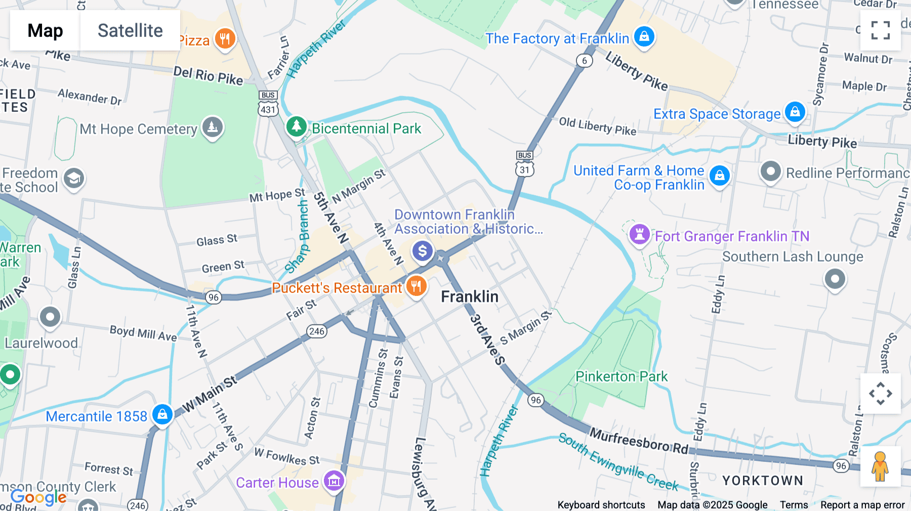 Click for interative map of 231 Public Square, Franklin (Tennessee)