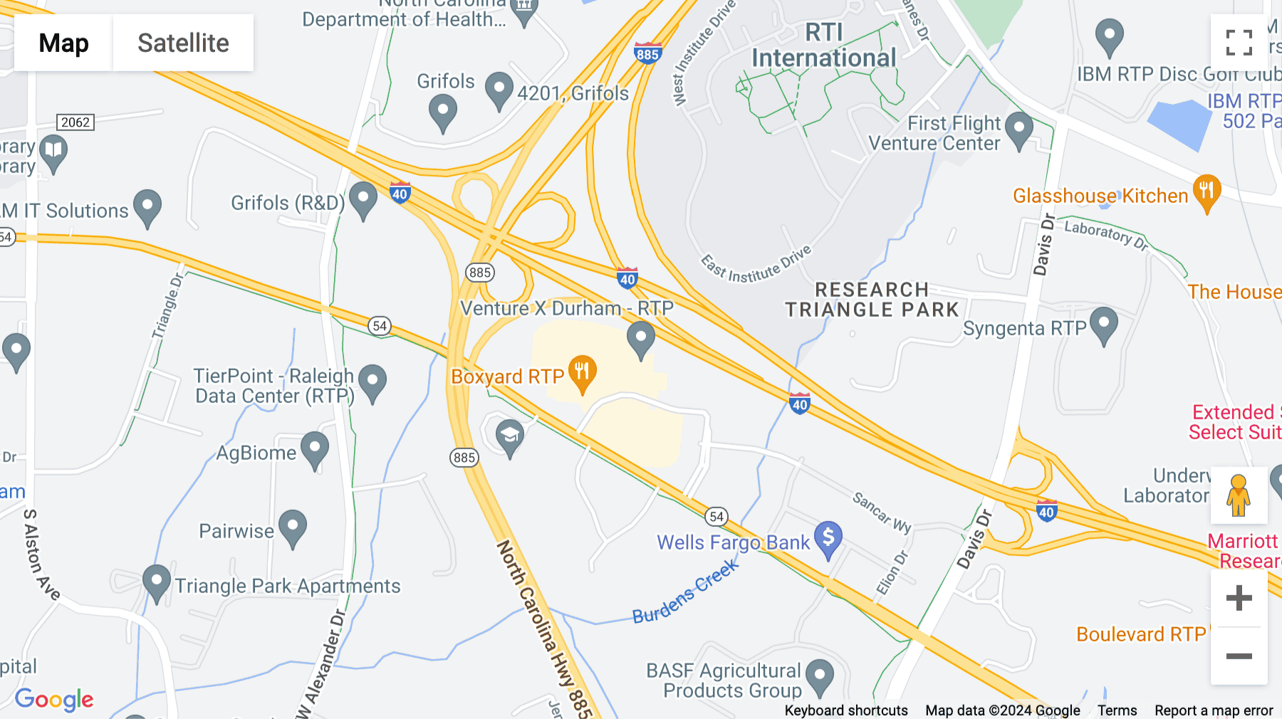 Click for interative map of 600 Park Offices Dr, Frontier 600, Durham (North Carolina)