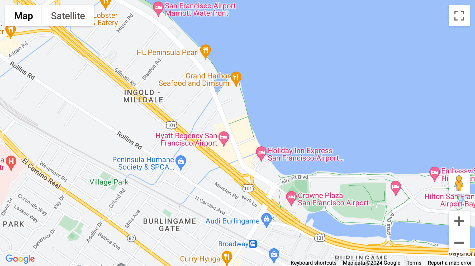 Click for interative map of 1350 Old Bayshore Hwy, Ste. 520, Burlingame