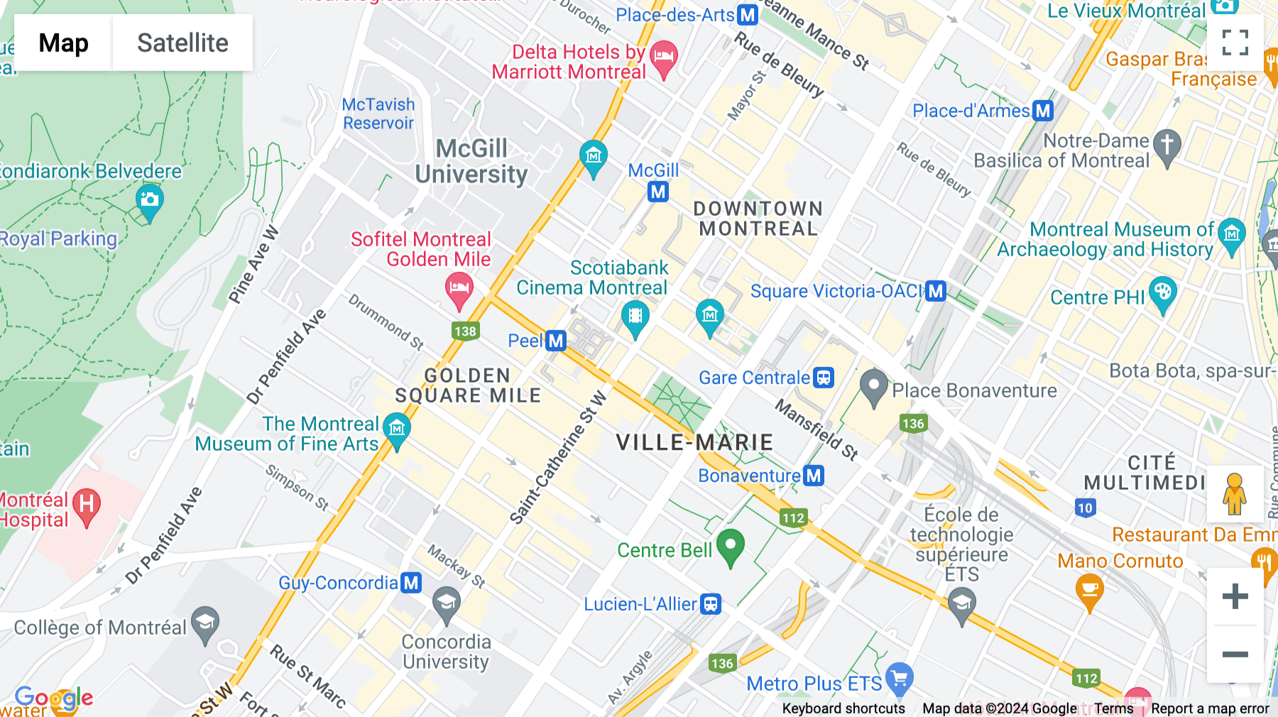 Click for interative map of 1010 Rue Sainte-Catherine Ouest, Montréal, Canada, Montreal