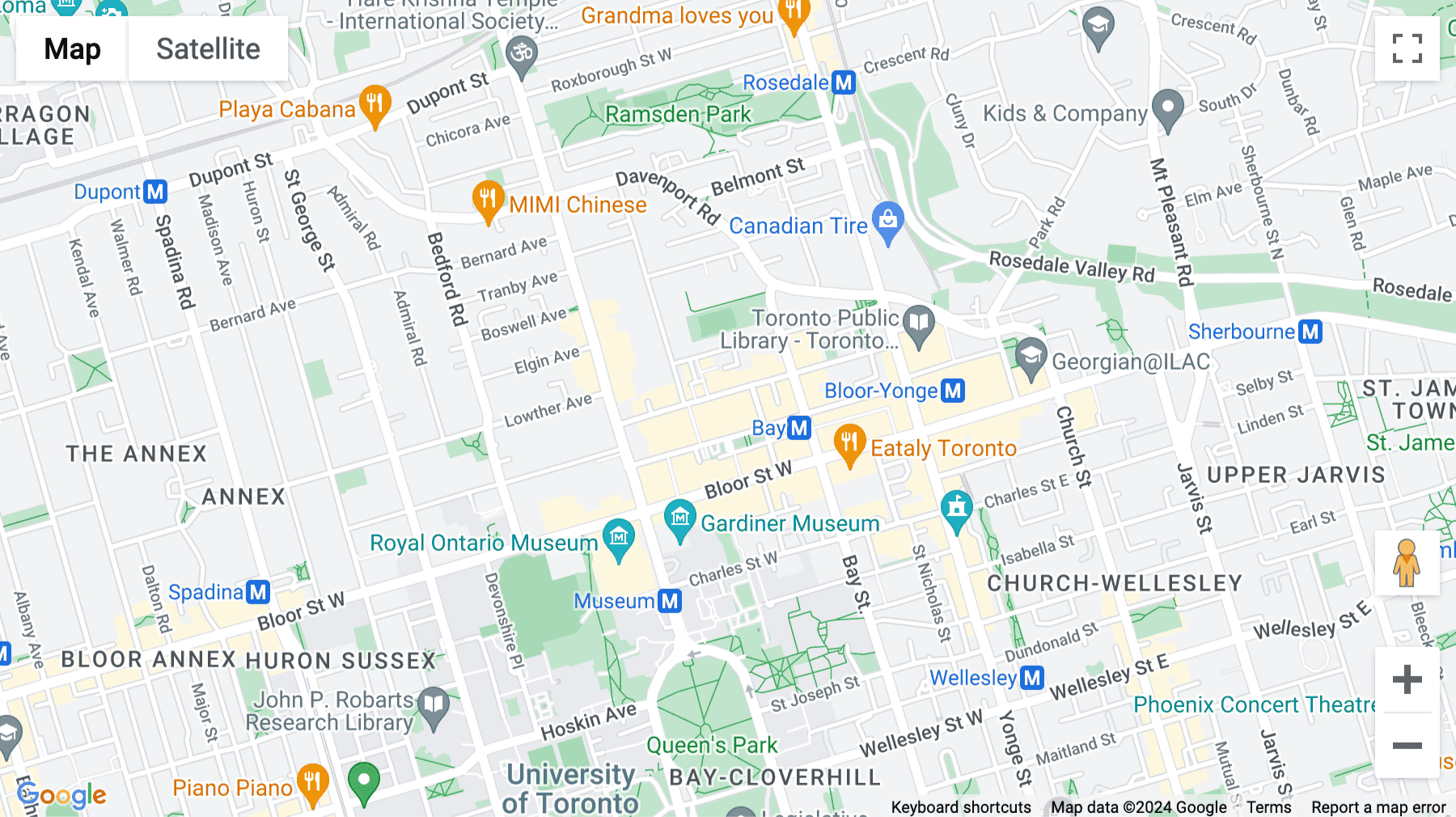 Click for interative map of 99 Yorkville Avenue, Toronto