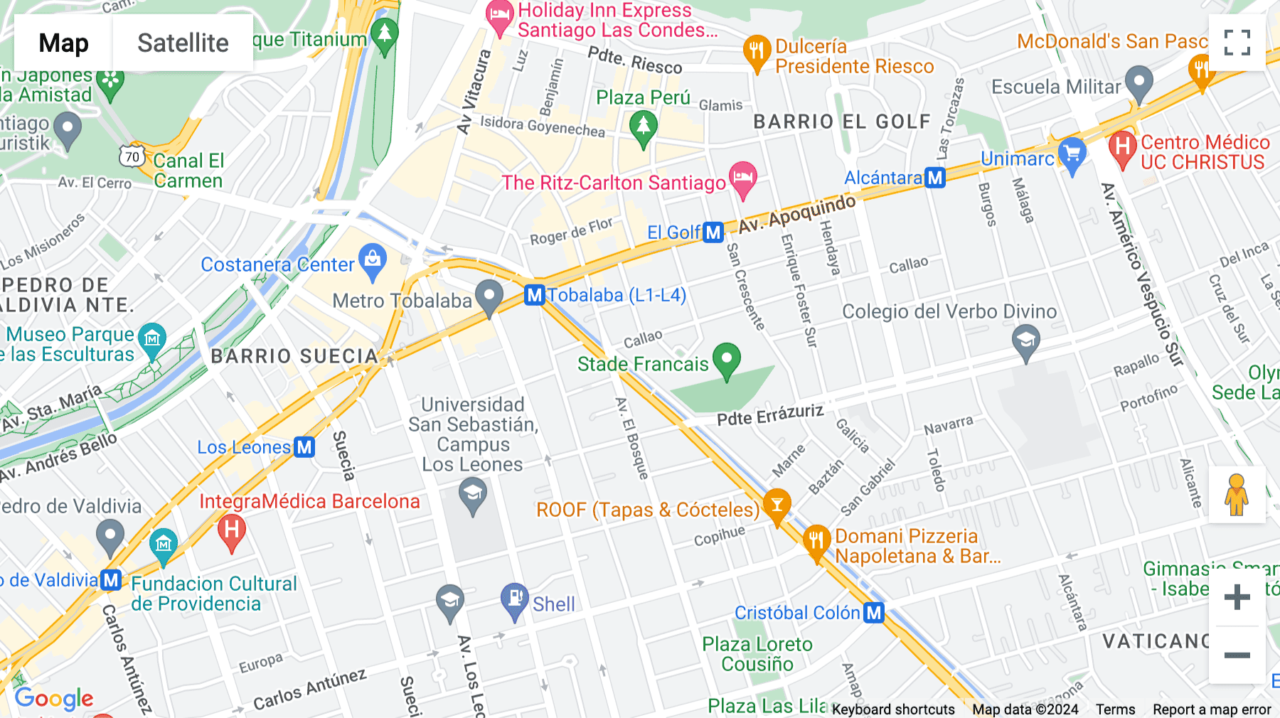 Click for interative map of Mariano Sánchez Fontecilla 310, Santiago