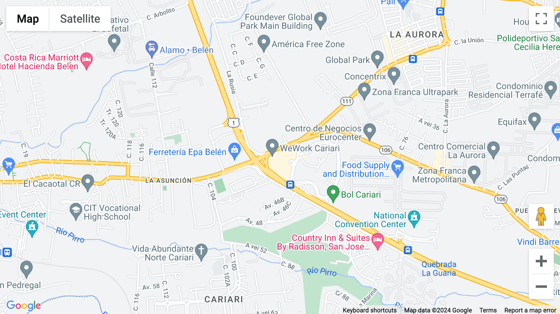 Click for interative map of Real Cariari, Autopista General Cañas, Cruce de San Antonio de Belén, San Jose