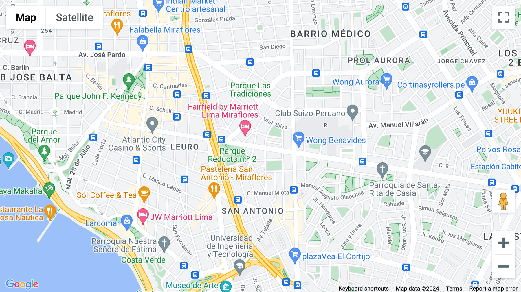 Click for interative map of Av. Benavides 1180, Piso 6, Miraflores, Lima