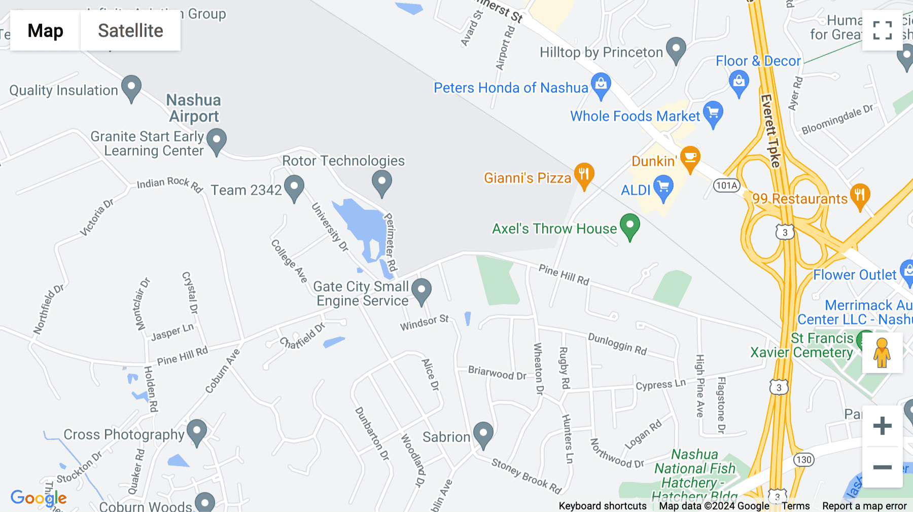 Click for interative map of 99 Pine Hill Rd, Nashua