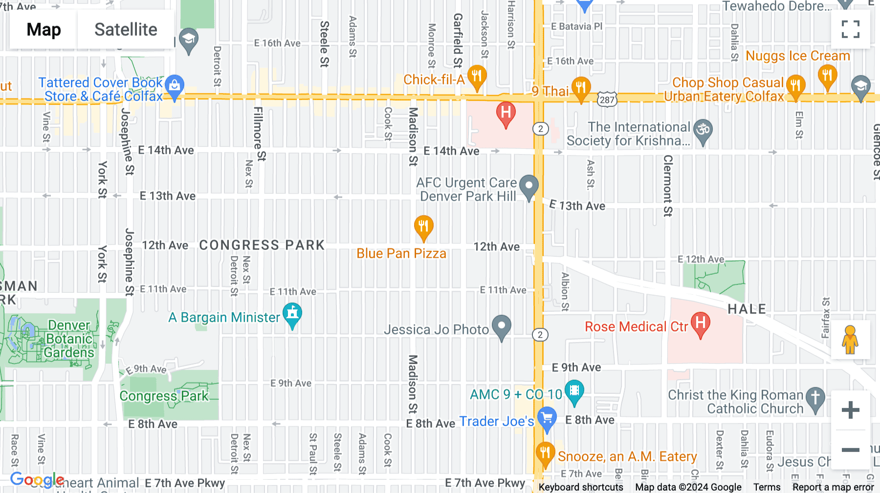 Click for interative map of 3570 E 12th Avenue, Monroe Professional Building, Denver